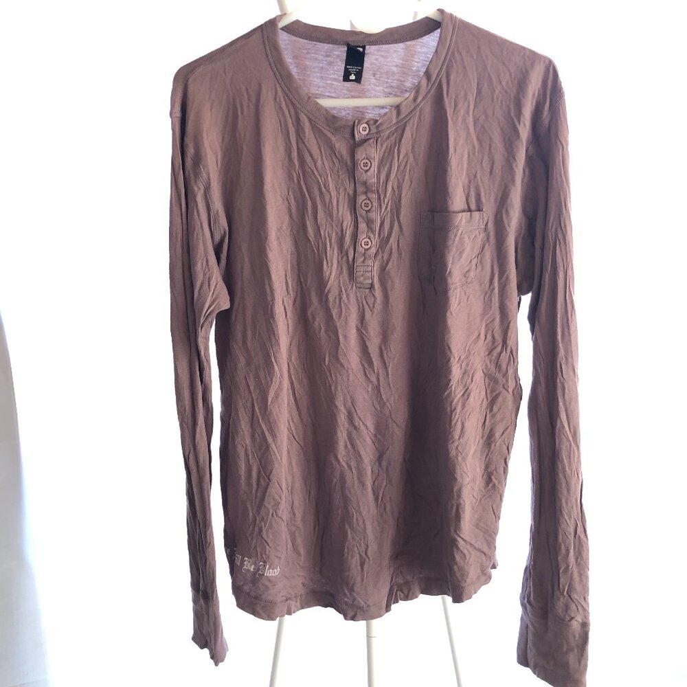 ALTERNATIVE APPAREL VINTAGE SOFT 100% COTTON HENLEY T-SHIRT LAVENDER SIZE L NWOT